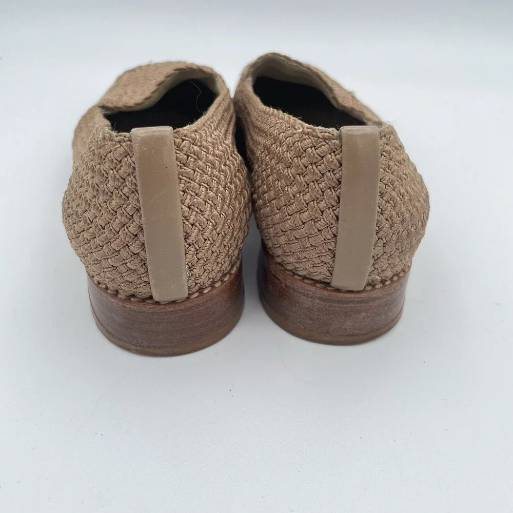 Stuart Weitzman‎ Loafers Womens Size 6 M Taupe Woven Cord Flexible Slip-On Shoes